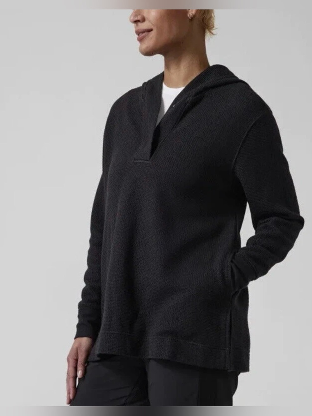 Athleta Coaster Luxe Hoodie Sweatshirt Size XS Black NWT